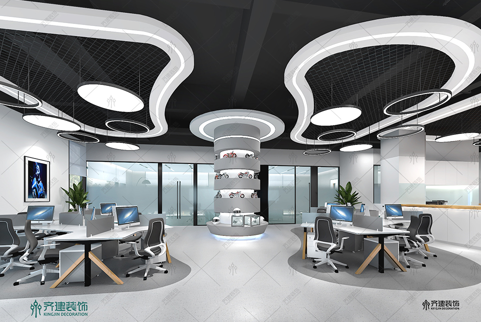 上海湯泉國際大廈開放辦公區裝修設計效果圖2