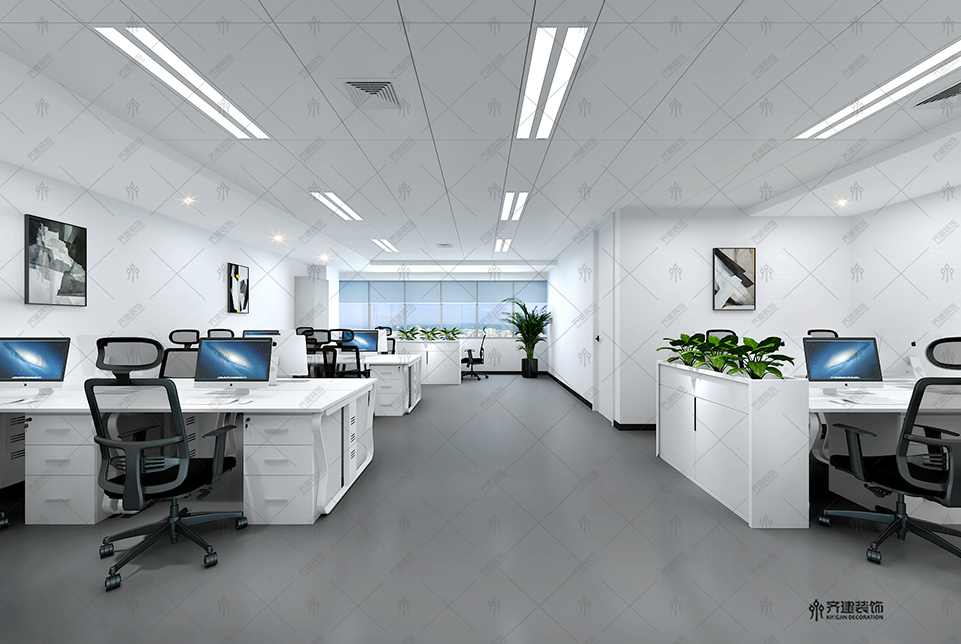 上海霄云信息科技開放式辦公區(qū)裝修設(shè)計效果圖