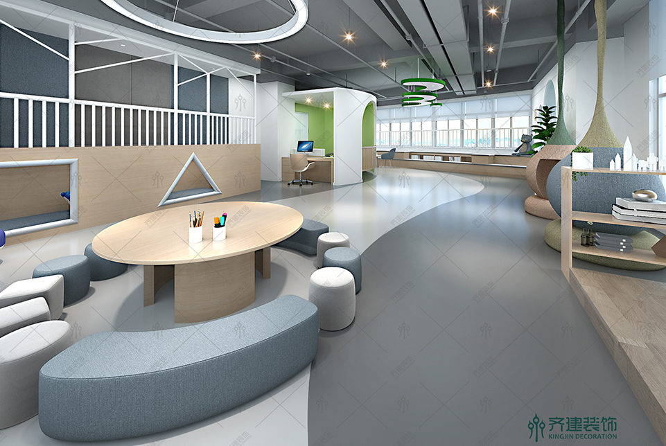 上海五角場(chǎng)創(chuàng)業(yè)大廈辦公室裝修設(shè)計(jì)效果圖2