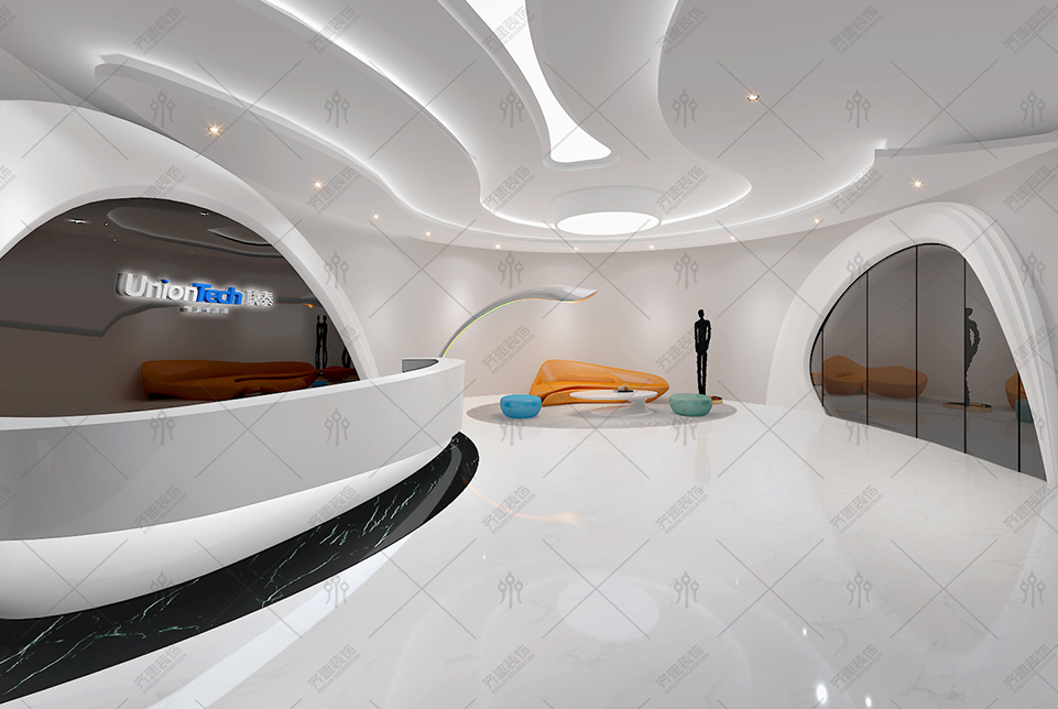 上海聯(lián)泰科技辦公室裝修設(shè)計效果圖案例