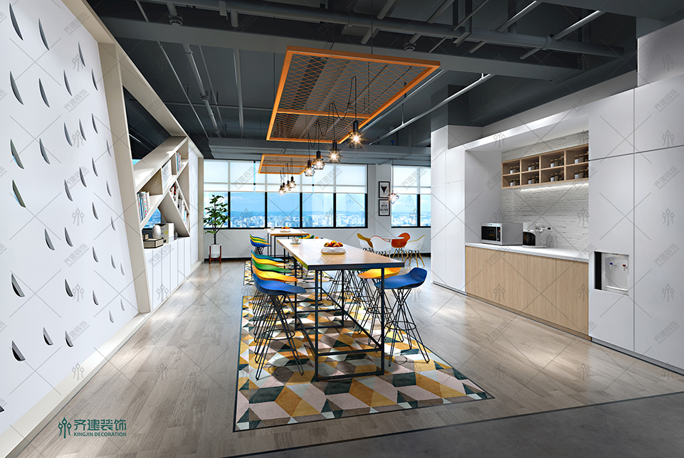 上海快倉智能科技辦公室水吧裝修設計效果圖