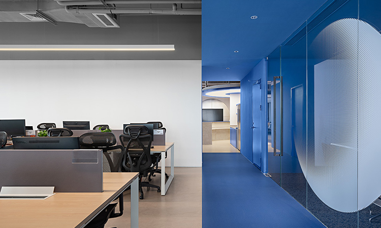 開(kāi)放辦公區(qū)裝修完工照